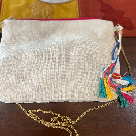 Betsey Johnson VINTAGE beaded clutch crossbody with chain - Pineapple & Deer - Picture 2 of 3